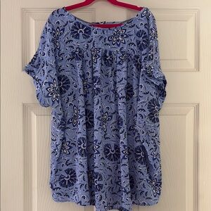 Floral Blue Women's Top